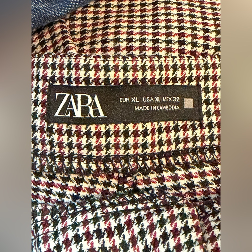Zara Women's Houndstooth Ankle Pants Size XL - Picture 6 of 10